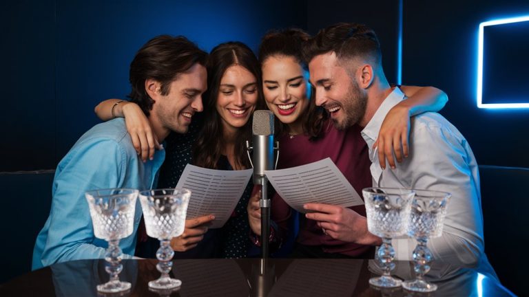two people singing love